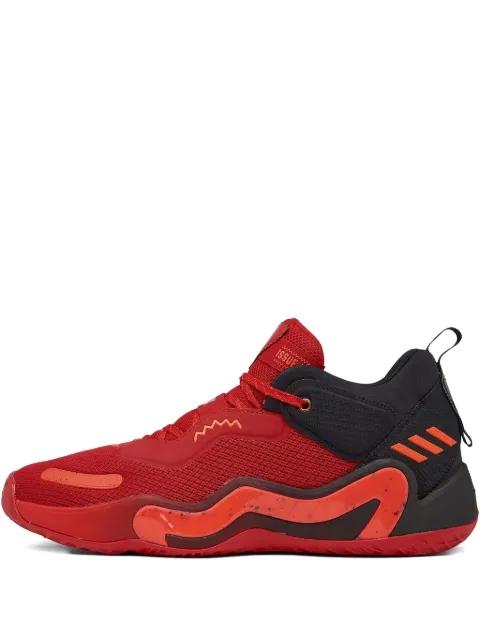 D.O.N. Issue 3 "Scarlet/Core Black/Solar Red" sneakers by ADIDAS