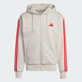 Essentials 3-Stripes Fleece Hoodie by ADIDAS