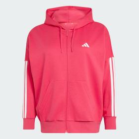 Essentials 3-Stripes Full-Zip Fleece Hoodie (Plus Size) by ADIDAS