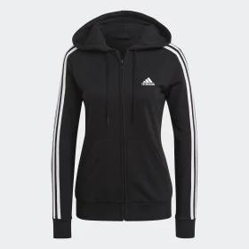 Essentials French Terry 3-Stripes Full-Zip Hoodie by ADIDAS