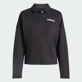 Essentials Linear Fleece Polo Sweatshirt by ADIDAS