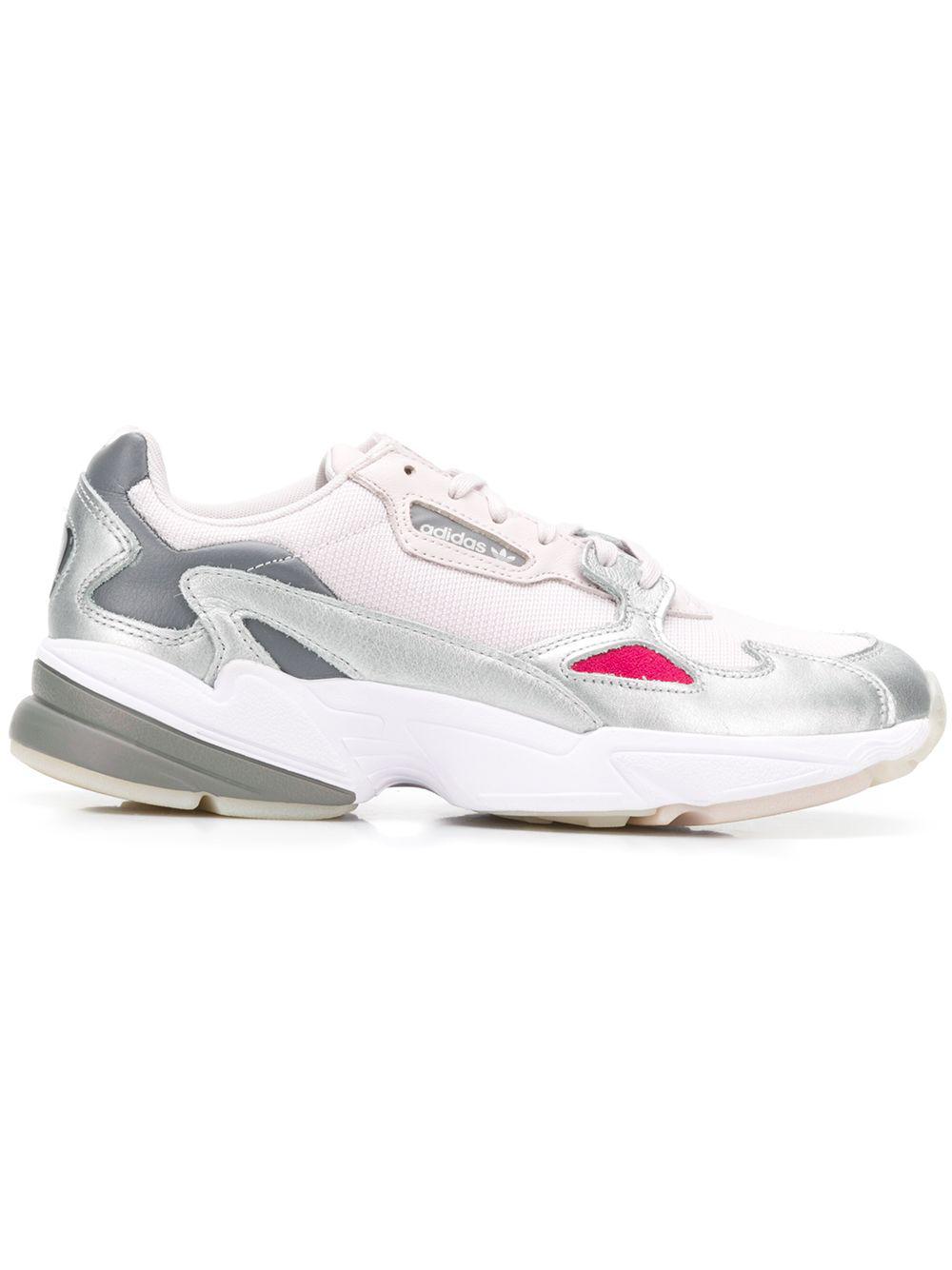Falcon W leather-trimmed sneakers by ADIDAS