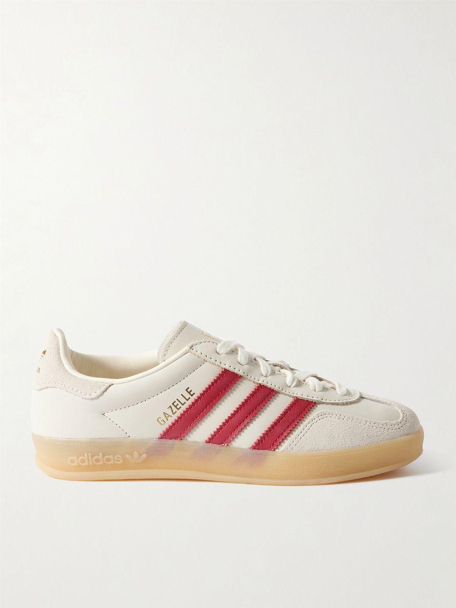 Gazelle Indoor suede-trimmed leather sneakers by ADIDAS