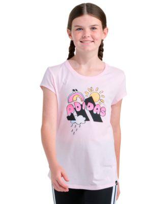 Girls' 8-16 Cap-Sleeve Crewneck T-Shirt by ADIDAS