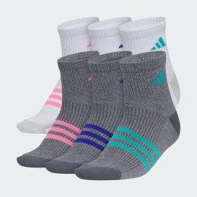 Girl's Superlite 3.0 6-Pack Quarter Socks by ADIDAS