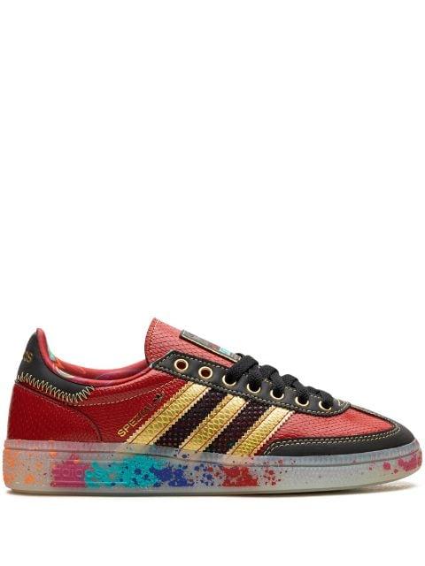 Handball Spezial "S.E.E.D. - Scarlet Gold Paint Splatter" sneakers by ADIDAS