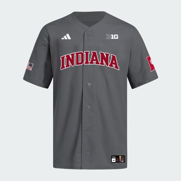 Indiana Hoosiers Dark Grey Full Button Jersey by ADIDAS