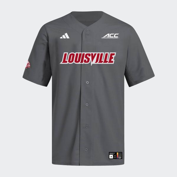 Louisville Cardinals Dark Grey Full Button Jersey by ADIDAS