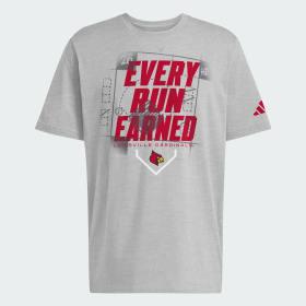Louisville Cardinals Every Run Earned Graphic T-Shirt by ADIDAS Louisville Cardinals Every Run Earned Graphic T-Shirt by ADIDAS