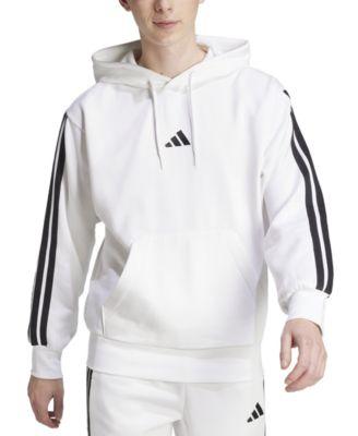 Men's Essential Three Stripes Fleece Hoodie by ADIDAS