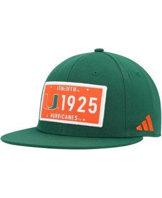 Men's Green Miami Hurricanes Established Snapback Hat by ADIDAS