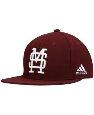 Men's Maroon Mississippi State Bulldogs Team On-Field Baseball Fitted Hat by ADIDAS