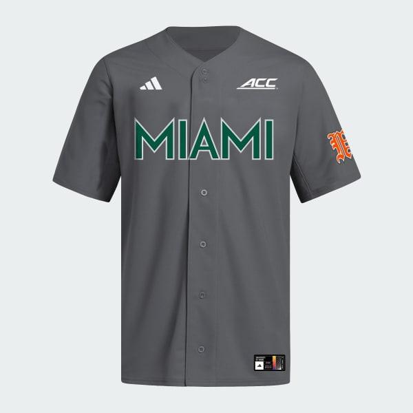 Miami Hurricanes Dark Grey Full Button Jersey by ADIDAS