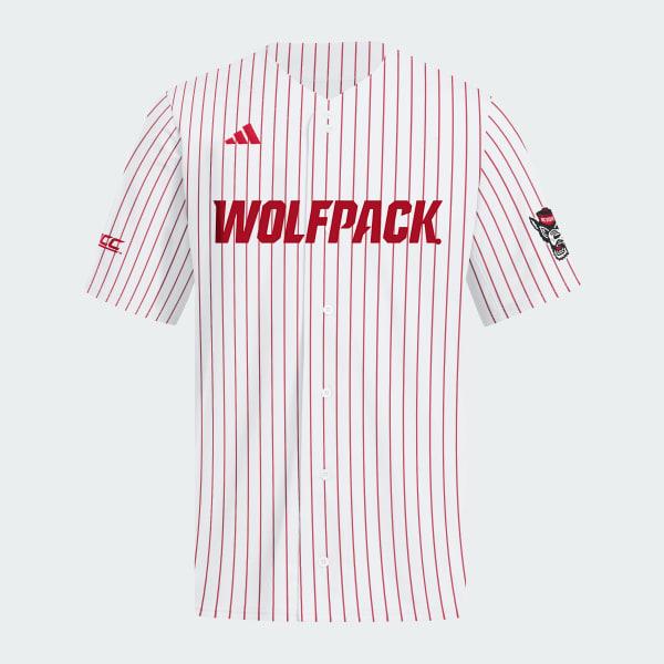 NC State Pinstripe Full Button Jersey by ADIDAS