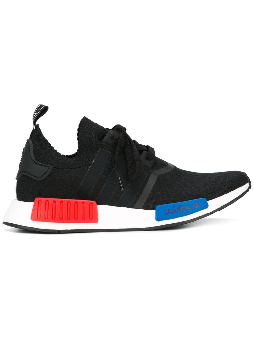 NMD R1 Primeknit OG "Black/Red/Blue" sneakers by ADIDAS