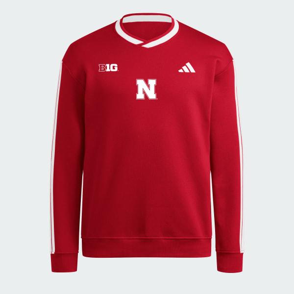 Nebraska Cornhuskers 3-Stripes Fleece Jersey Crew by ADIDAS Nebraska Cornhuskers 3-Stripes Fleece Jersey Crew by ADIDAS