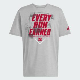 Nebraska Huskers Every Run Earned Graphic T-Shirt by ADIDAS Nebraska Huskers Every Run Earned Graphic T-Shirt by ADIDAS