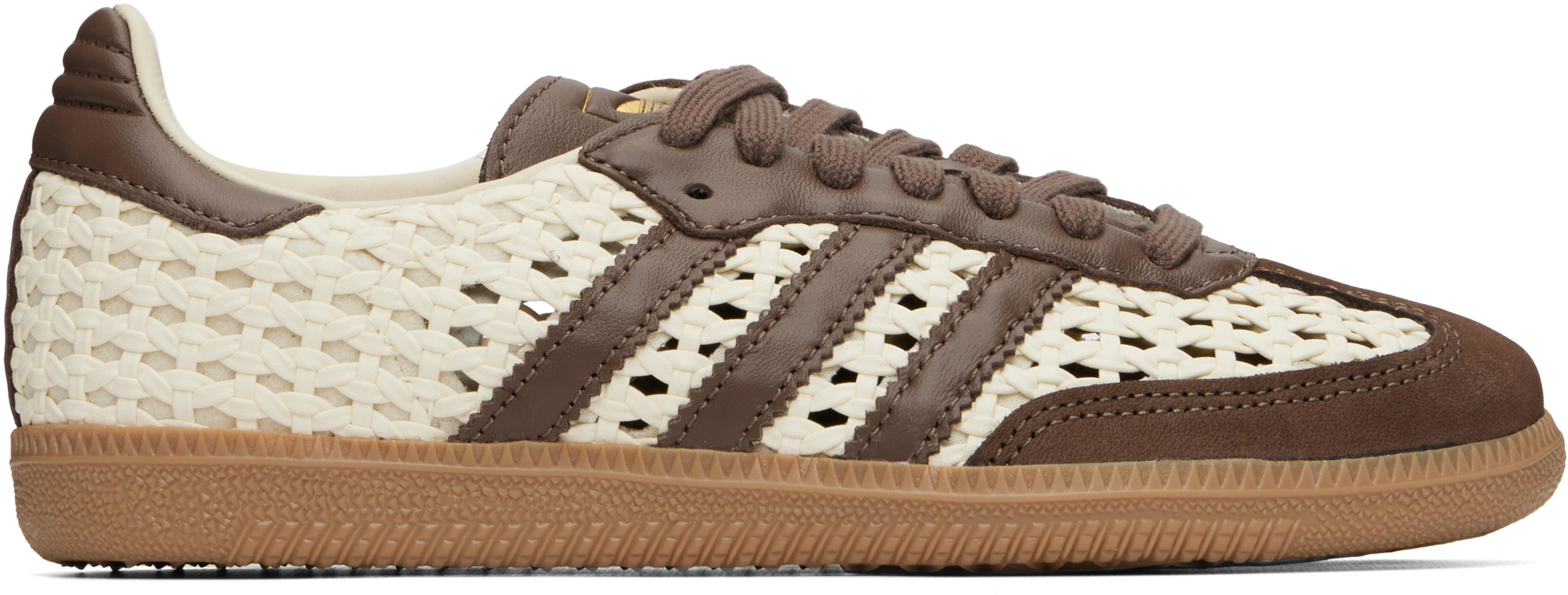 Off-White & Brown Samba OG Sneakers by ADIDAS