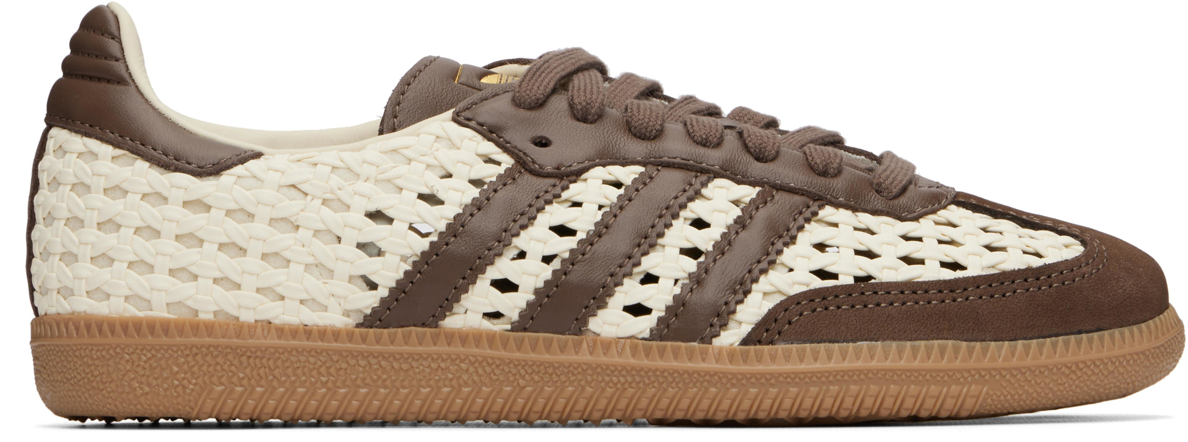 Off-White & Brown Samba OG Sneakers by ADIDAS