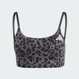 Optime Essentials 3-Stripes Leopard Light Support Bra by ADIDAS