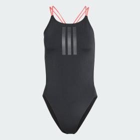 RIPSTREAM 3-STRIPES TIE BACK SWIMSUIT by ADIDAS