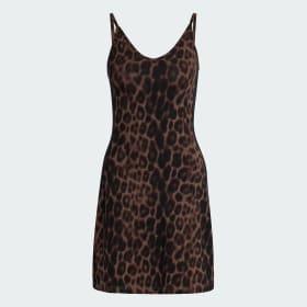 Seasonal Essentials Leopard Print Mini-Dress with 3-Stripes by ADIDAS Seasonal Essentials Leopard Print Mini-Dress with 3-Stripes by ADIDAS