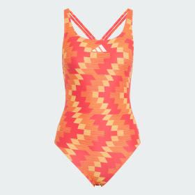 Soccer-Inspired V-Back Graphic Swimsuit by ADIDAS