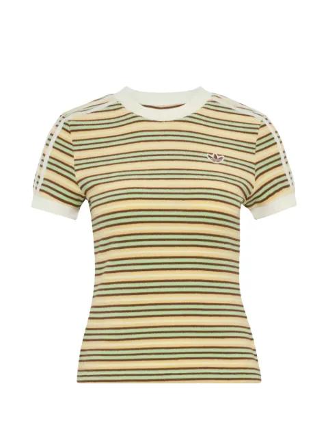 Summer Glow striped logo-embroidered T-shirt by ADIDAS