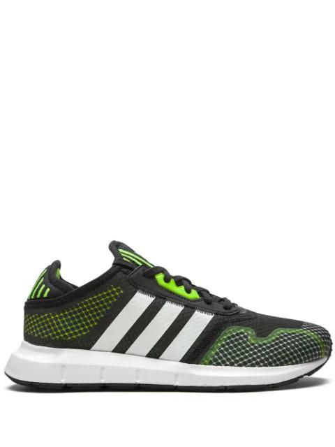 Swift Run X "Black/Solar Green" sneakers by ADIDAS