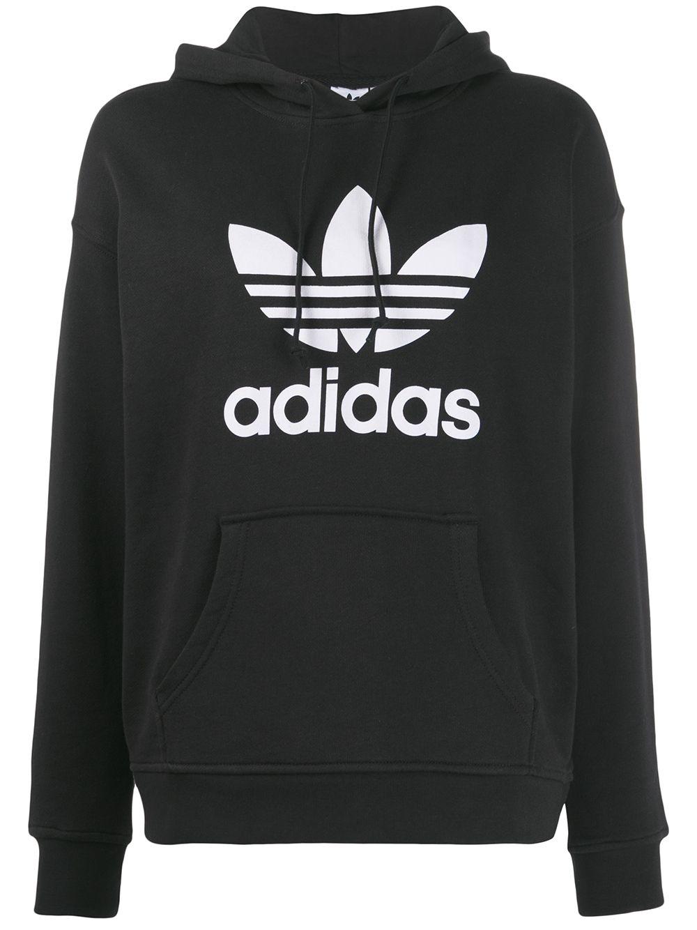Trefoil logo print hoodie by ADIDAS