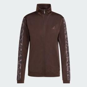 Tricot 3-Stripes Tracktop with Leopard Print by ADIDAS