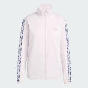 Tricot 3-Stripes Tracktop with Leopard Print by ADIDAS