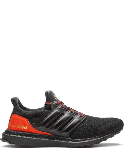 Ultraboost "Core Black/Red Suede" sneakers by ADIDAS