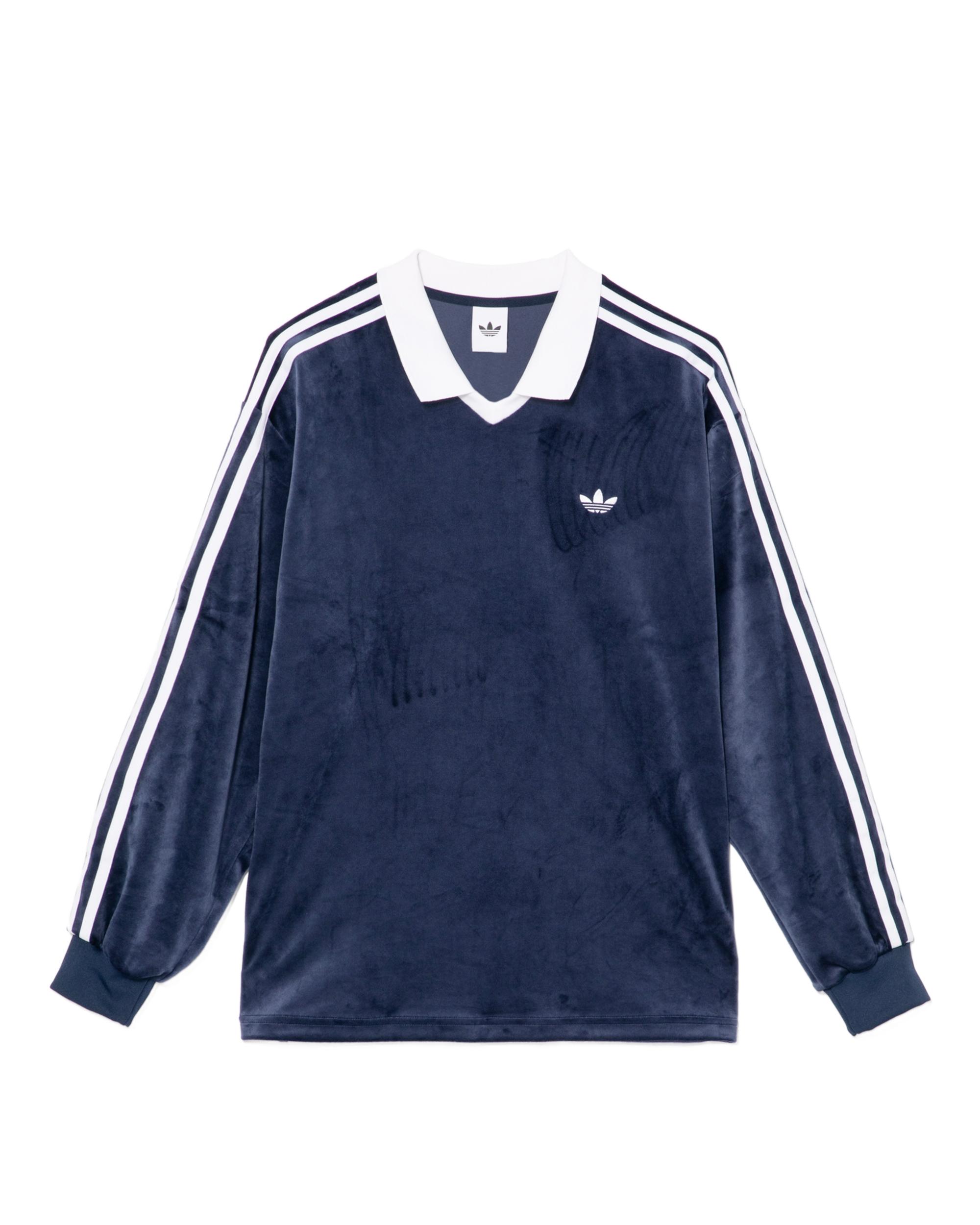 Velour polo long sleeve top by ADIDAS