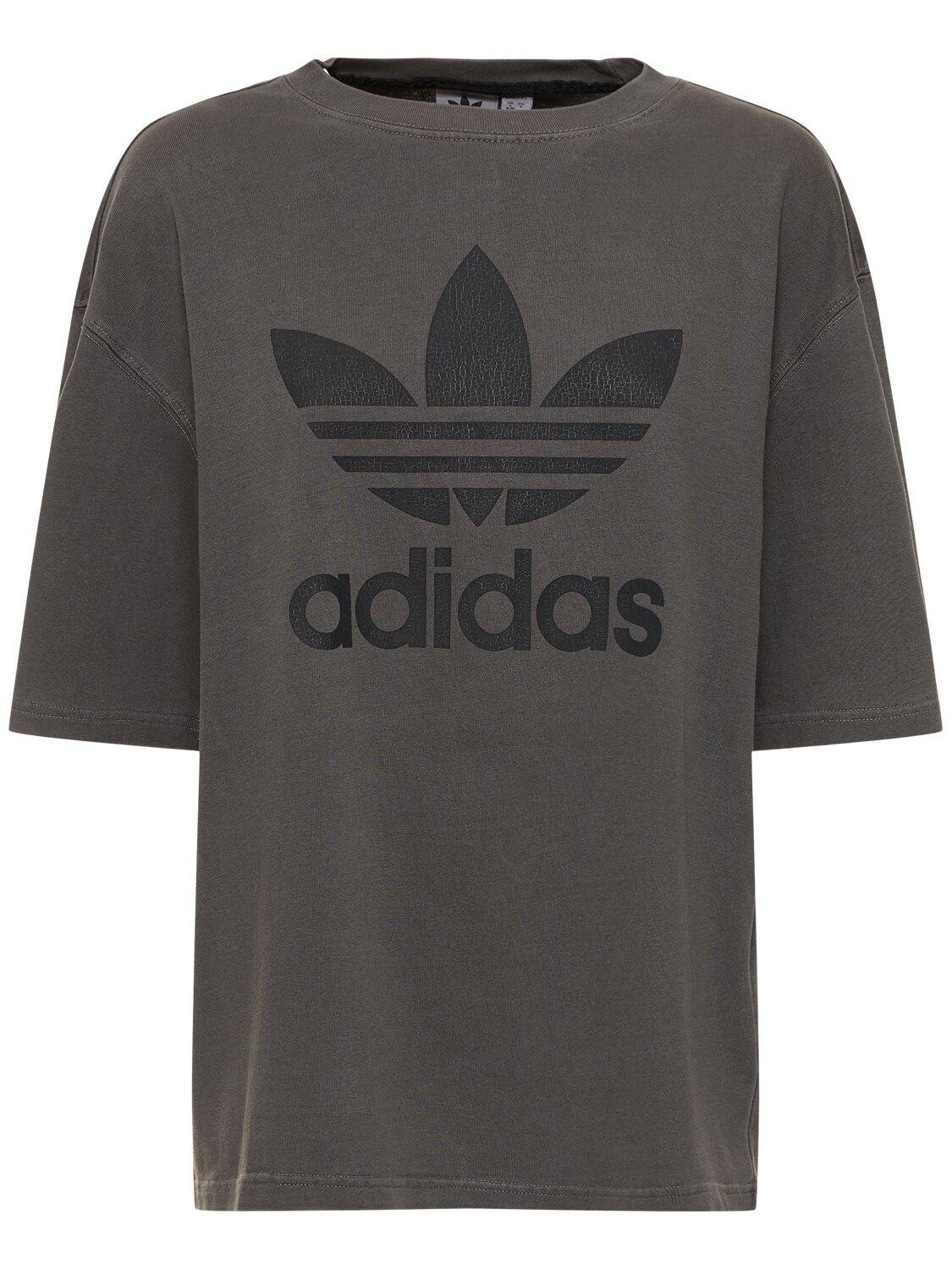 Washed Cotton Crewneck T-shirt by ADIDAS
