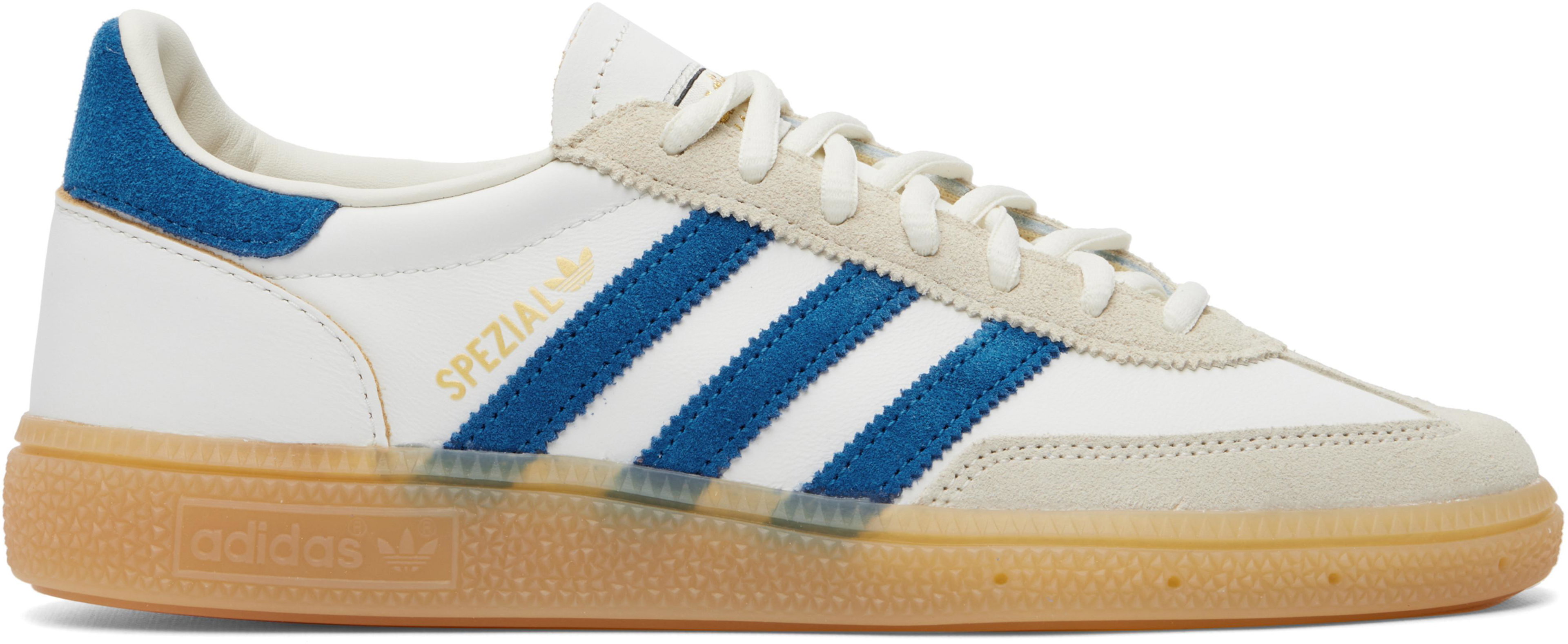 White & Blue Handball Spezial Sneakers by ADIDAS White & Blue Handball Spezial Sneakers by ADIDAS