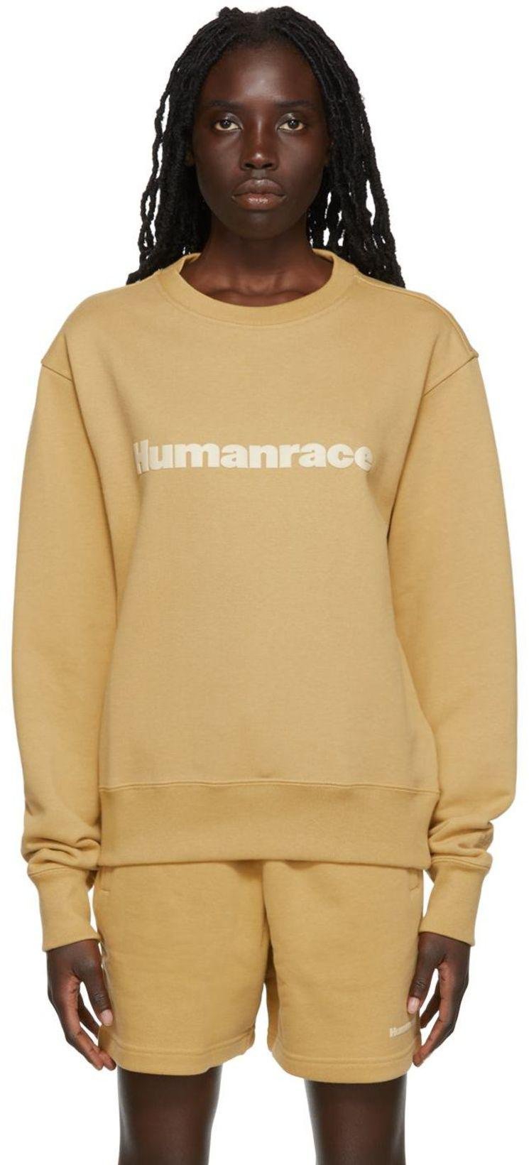 Tan Humanrace Basics Sweatshirt by ADIDAS X HUMANRACE BY PHARRELL WILLIAMS