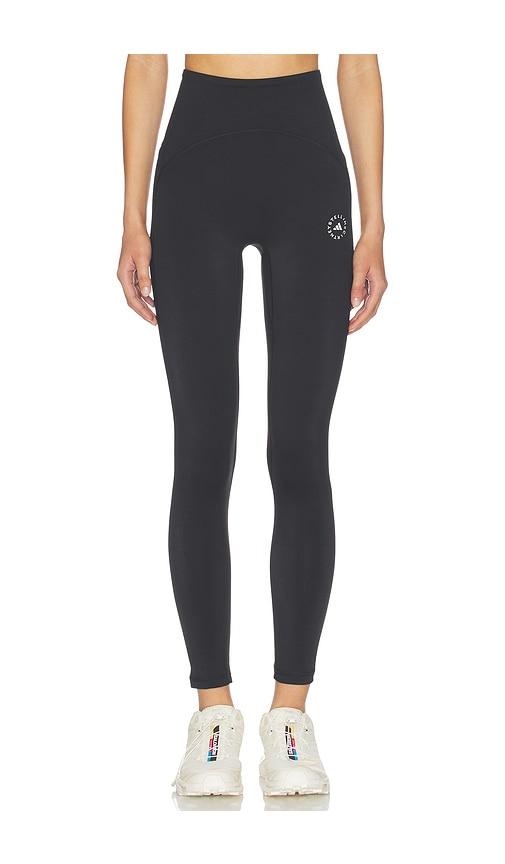 adidas by Stella McCartney Studio Ruched Legging in Black by ADIDAS X STELLA MCCARTNEY