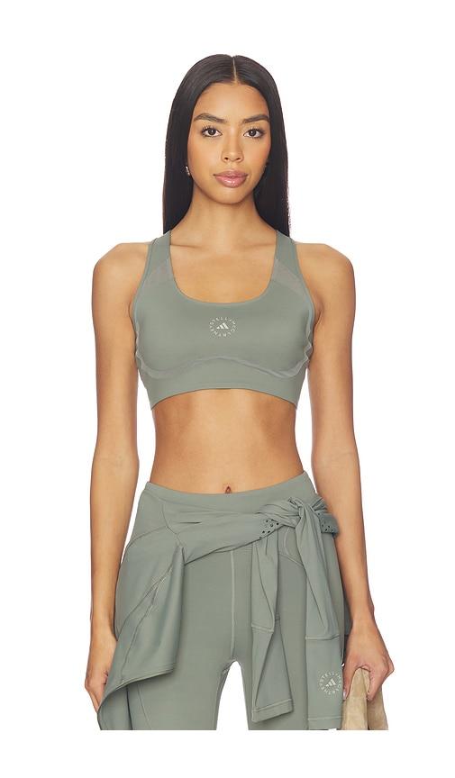 adidas by Stella McCartney True Purpose Power Impact Training Bra in Sage by ADIDAS X STELLA MCCARTNEY