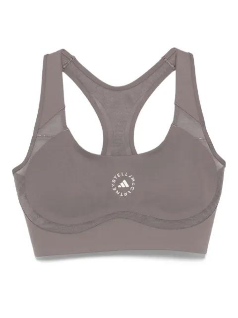 logo-print racer-back sport bra by ADIDAS X STELLA MCCARTNEY