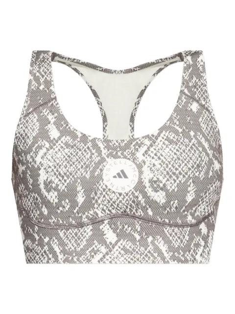 racer-back snake-print sports bra by ADIDAS X STELLA MCCARTNEY