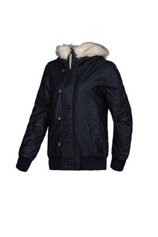 Zip Up Button Up Padded Hooded Jacket by ADIDAS