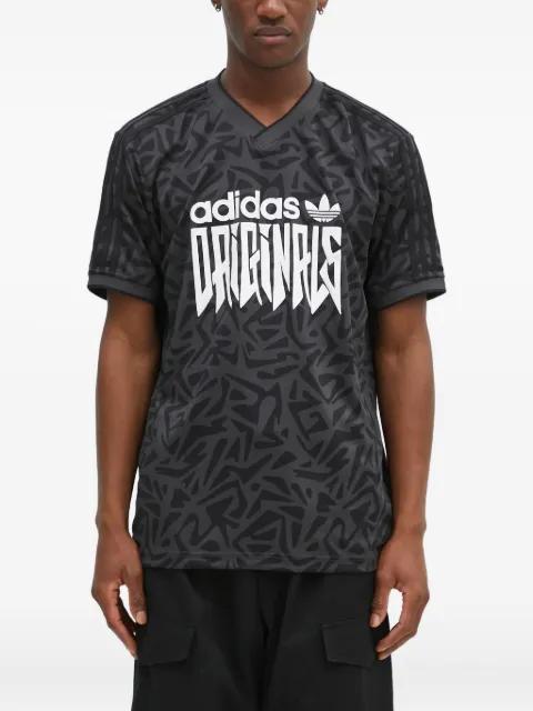 abstract-print V-neck T-shirt by ADIDAS