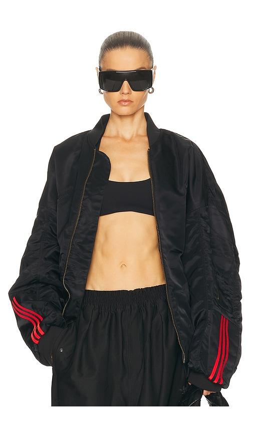 adidas Originals x Willy Chavarria Satin Bomber Jacket in Black by ADIDAS