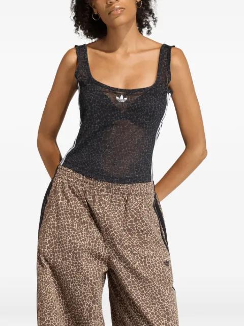 animal-print mesh tank top by ADIDAS