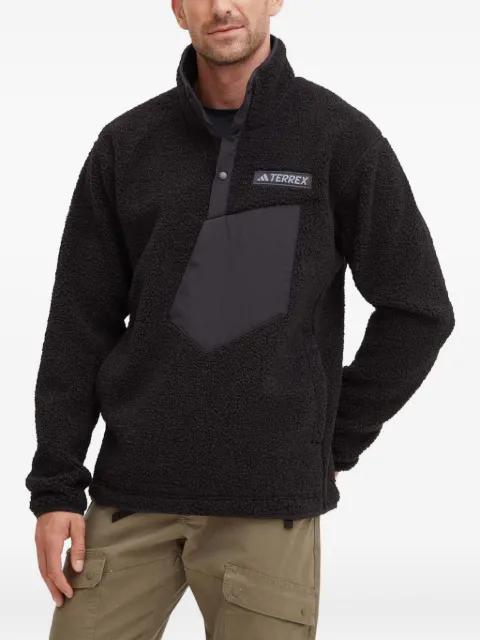 borg-panelled half-placket jacket by ADIDAS