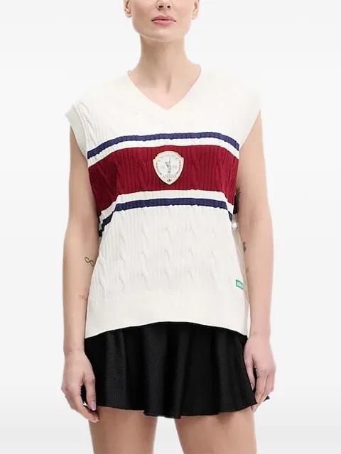 cable-knit striped knitted sweater by ADIDAS