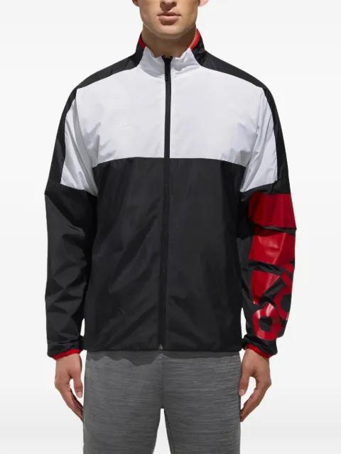 colour-blocked zip-up jacket by ADIDAS