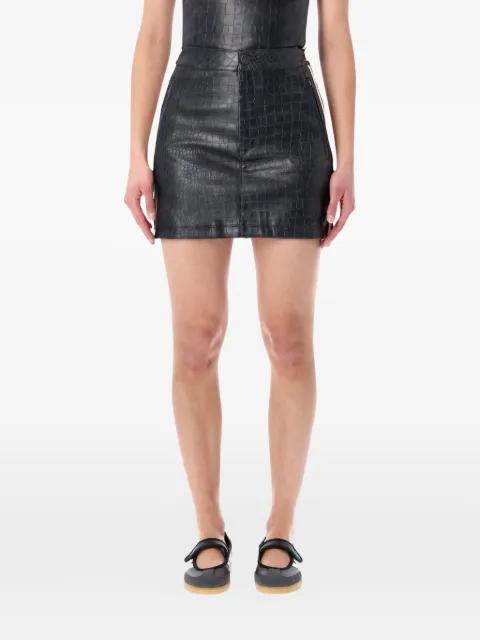 crocodile-effect stripe mini skirt by ADIDAS
