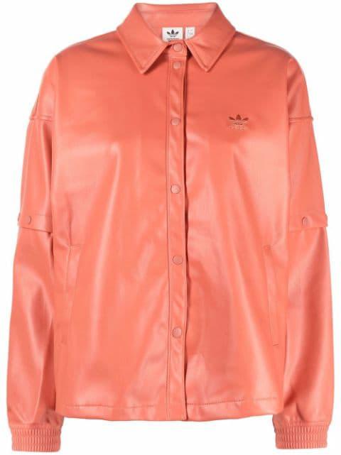 detachable sleeves faux-leather jacket by ADIDAS